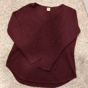 Faded Glory Women's Deep Burgundy V-Neck Sweater